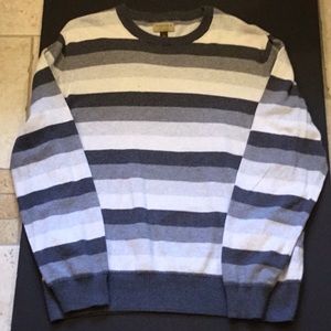 EUC Men’s Sonoma 100% Cotton Sweater in Size Large With Wide Stripes.